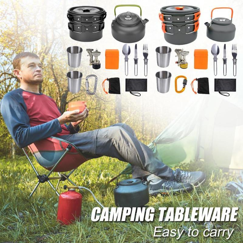 Portable Camping Cookware Set & Outdoor Mess Kit