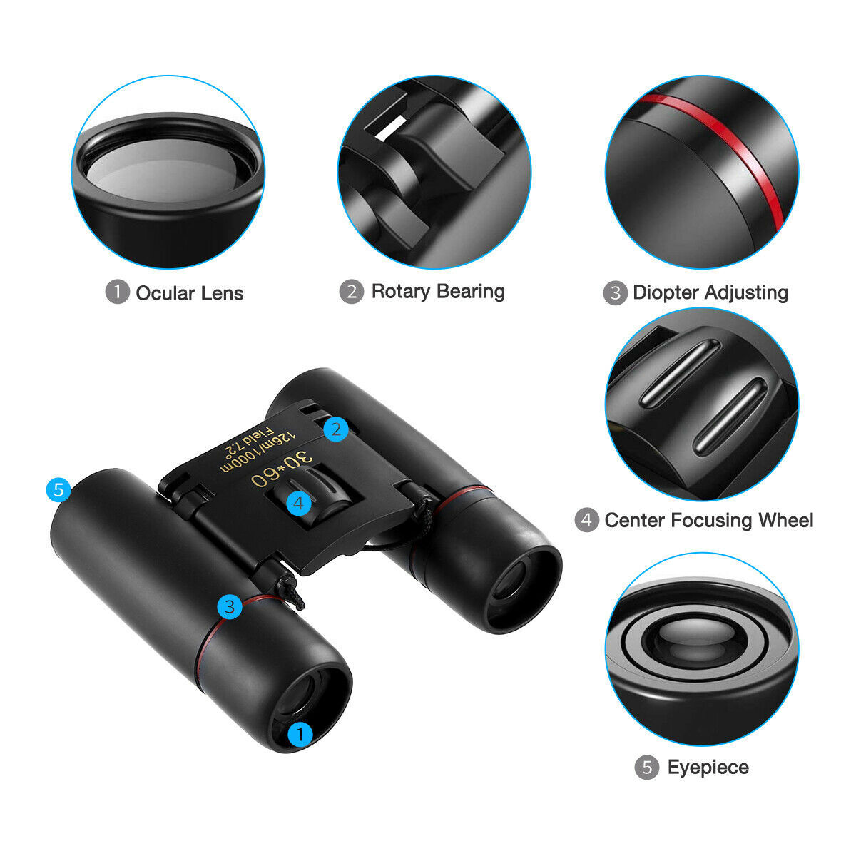 Compact 30x60 Zoom Binoculars for Hiking & Bird Watching - Image 9
